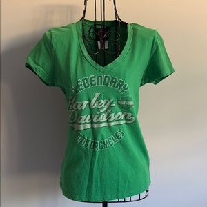 Harley-Davidson‎ Green Fitted Short Sleeve Tee